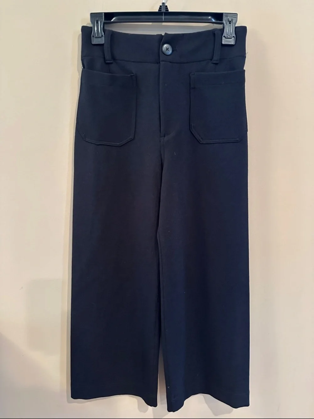 Anthropologie Maeve Colette Cropped Wide Leg Pants black Knit Edition 26